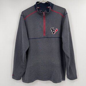 Antigua NFL Houston Texans Quarter-Zip Pullover – Men’s XL Navy/Gray